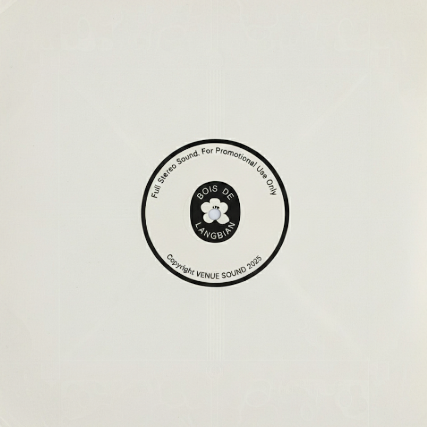 Black circular logo with text on a white background